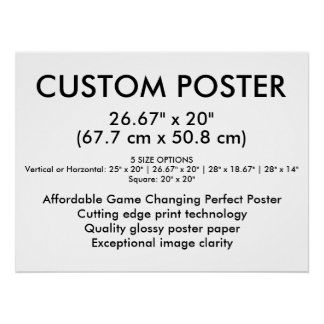 Affiche personnalisée brillante horizontale 67 cm 