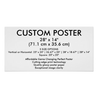 Affiche personnalisée brillante horizontale 71,1 c