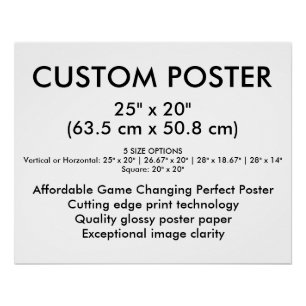 Affiche personnalisée brillante Paysage 63,5 cm x