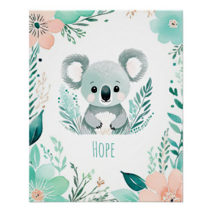 Affiche personnalisée de bébé bohème - Koala