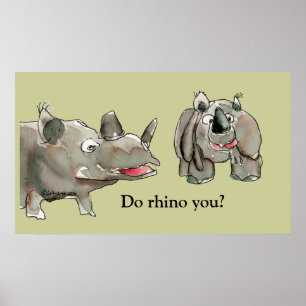 Affiche personnalisée de Cartoon Rhino