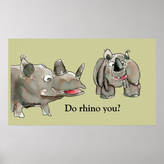 Affiche personnalisée de Cartoon Rhino (Devant)