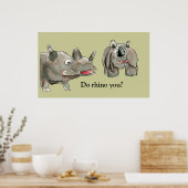 Affiche personnalisée de Cartoon Rhino (Cuisine)