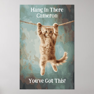 Affiche personnalisée de chat motivant drôle pour