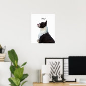 Affiche personnalisée de chien Boston Terrier à l' (Bureau à domicile)