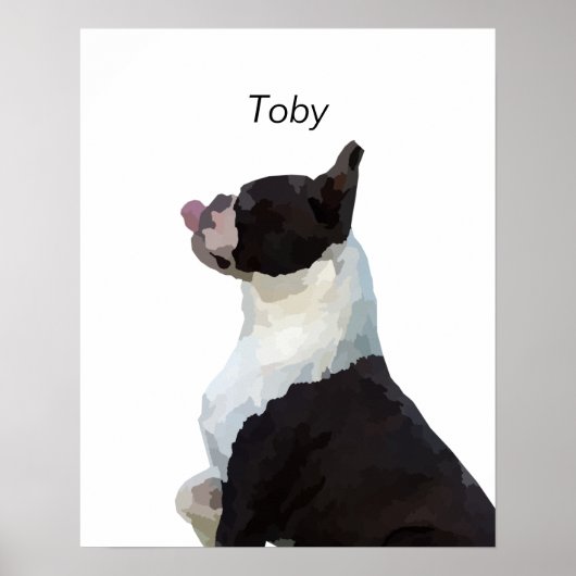 Affiche personnalisée de chien Boston Terrier à l' (Devant)