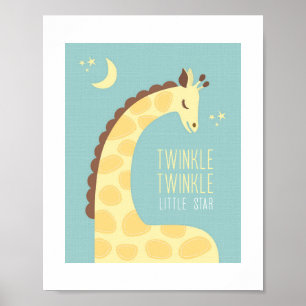 Affiche personnalisée de girafe pour la nurserie