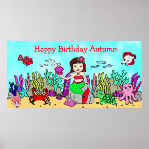 Affiche personnalisée de joyeux anniversaire Sirèn