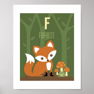 Affiche personnalisée de la Nursery Fox