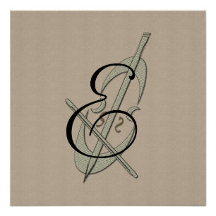 Affiche personnalisée de monogramme de fan de