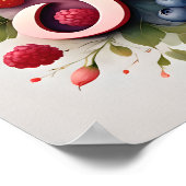 Affiche personnalisée de nom floral aux baies - "S (Coin)