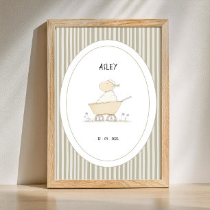 Affiche personnalisée de pépinière de moutons mign