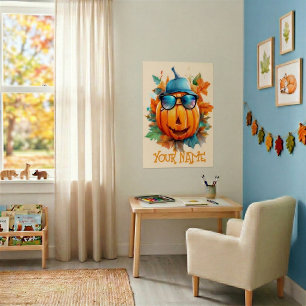 Affiche personnalisée de pumpkin clignant pour enf