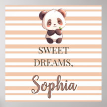 Affiche personnalisée Douces Rêves Panda Mignon