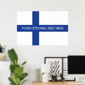 Affiche personnalisée du drapeau finlandais (Bureau à domicile)