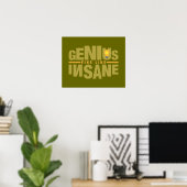 Affiche personnalisée GENIUS VS INSANE (Bureau à domicile)