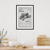 Affiche personnalisée Je t'aime jusqu'à la lune et (Cuisine)