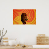 Affiche personnalisée Retro Microphone (Cuisine)