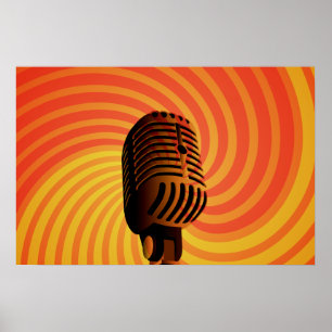 Affiche personnalisée Retro Microphone