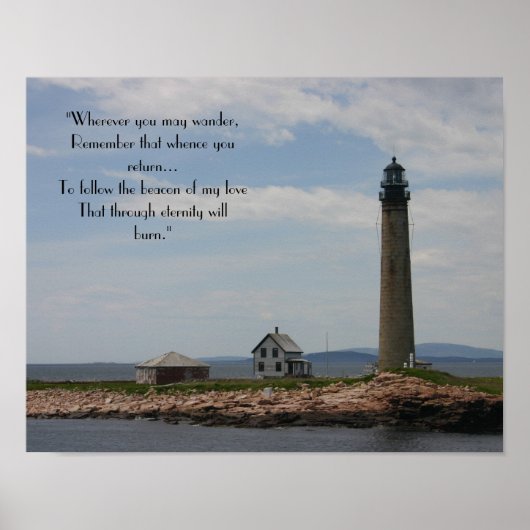 Affiche phare romantique de Nouvelle-Angleterre (Devant)