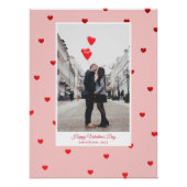 Affiche photo de la Saint-Valentin rose avec des c (Devant)