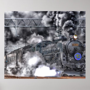 Affiche photo de locomotive / train