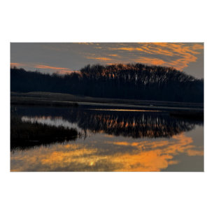 Affiche photo de réflexion de paysage aquatique au