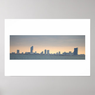 Affiche photo du coucher de soleil d'Atlantic City