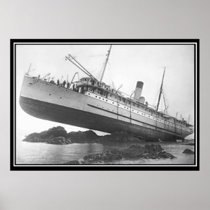 Affiche Photo Vintage Bateau Échoué