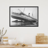 Affiche Photo Vintage Bateau Échoué (Cuisine)
