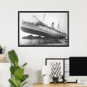 Affiche Photo Vintage Bateau Échoué (Bureau à domicile)