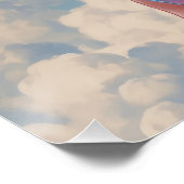 Affiche Pin-Up Cheveux Arc-en-Ciel dans les Nuages (Coin)