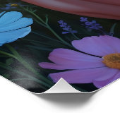 Affiche Pin-Up Rousse dans un Champ de Fleurs (Coin)