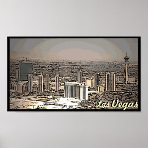 Affiche pittoresque vintage de ville de Las Vegas