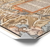 Affiche Plan Ancien Paris Truschet et Hoyau 1553 (Coin)