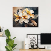 Affiche Plumeria Doré (Bureau à domicile)