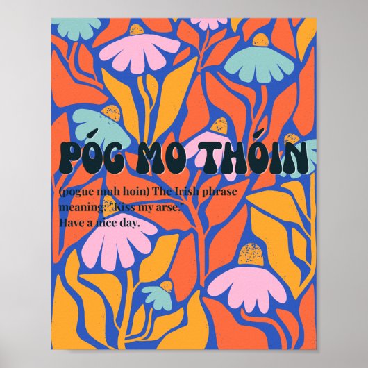 Affiche Póg mo thóin inspirée des années 70 (Devant)