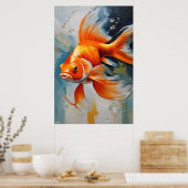 Affiche | Poisson d'or | Style de peinture à l'hui (Cuisine)