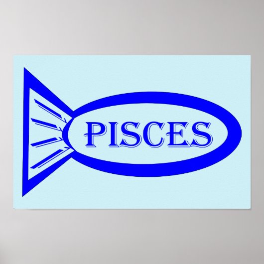 Affiche Poisson Signe Astrologique Poissons (Devant)
