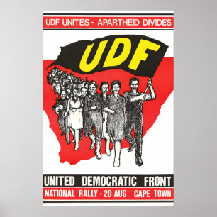 Affiche politique d'Afrique du Sud UDF Apartheid