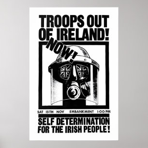 Affiche politique Dehors les troupes d'Irlande mai