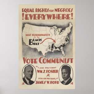 Affiche politique USA Vote Parti communiste Égal