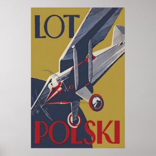 Affiche Pologne LOT Polski Armée de l'Air polonais