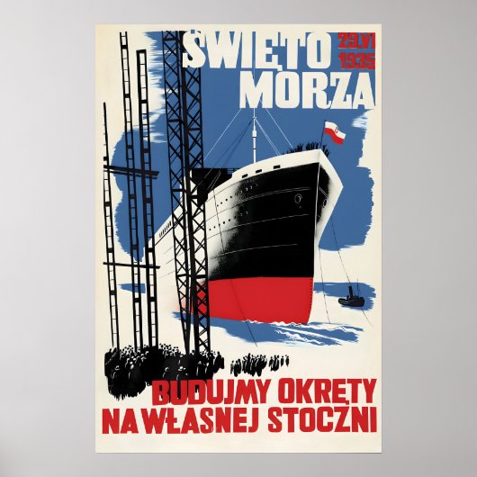 Affiche polonaise de 1935 Construisons notre propr (Devant)