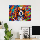Affiche Pop Art audacieuse Cavalier King Charles S (Bureau à domicile)