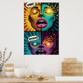 Affiche Pop Art aux Yeux Explosifs (Cuisine)