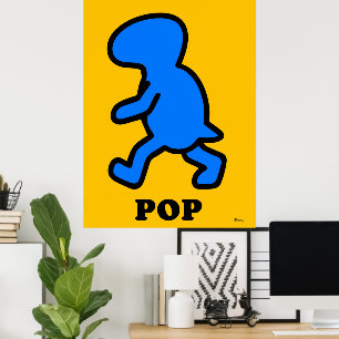 Affiche Pop Art Dinosaure Bleu – Préhistorique de
