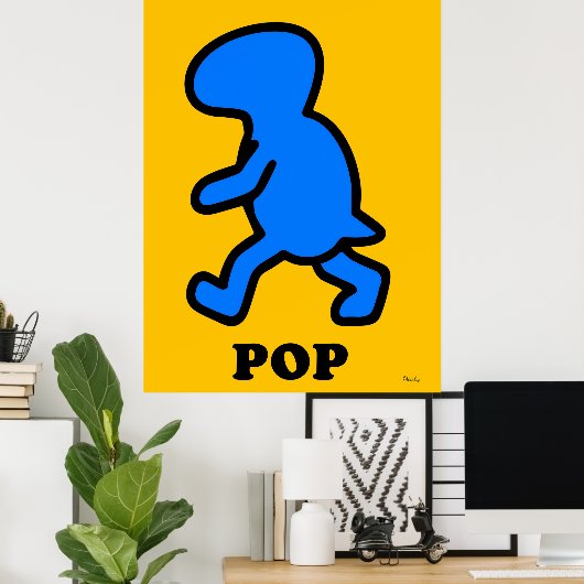 Affiche Pop Art Dinosaure Bleu – Préhistorique de (Bureau à domicile)