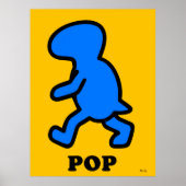 Affiche Pop Art Dinosaure Bleu – Préhistorique de (Devant)