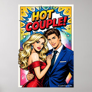 Affiche Pop Art « HOT COUPLE ! »